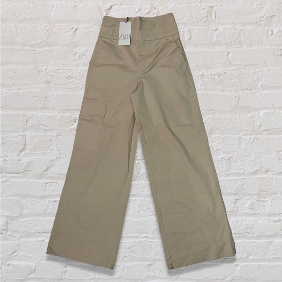 Zara Pants - Zara Criss-Cross Waist Cargo Trousers